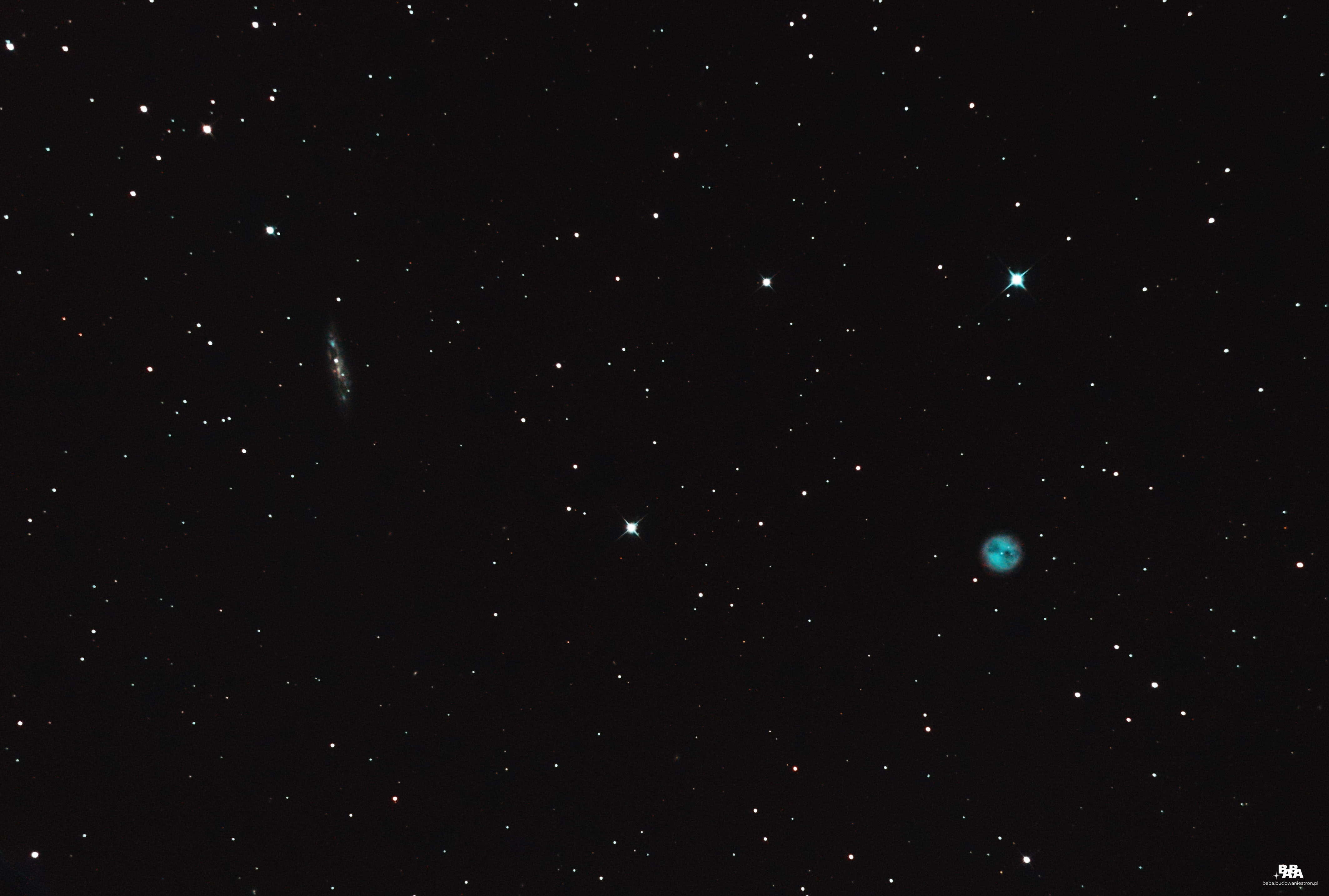 Mgławica Sowa i galaktyka m108